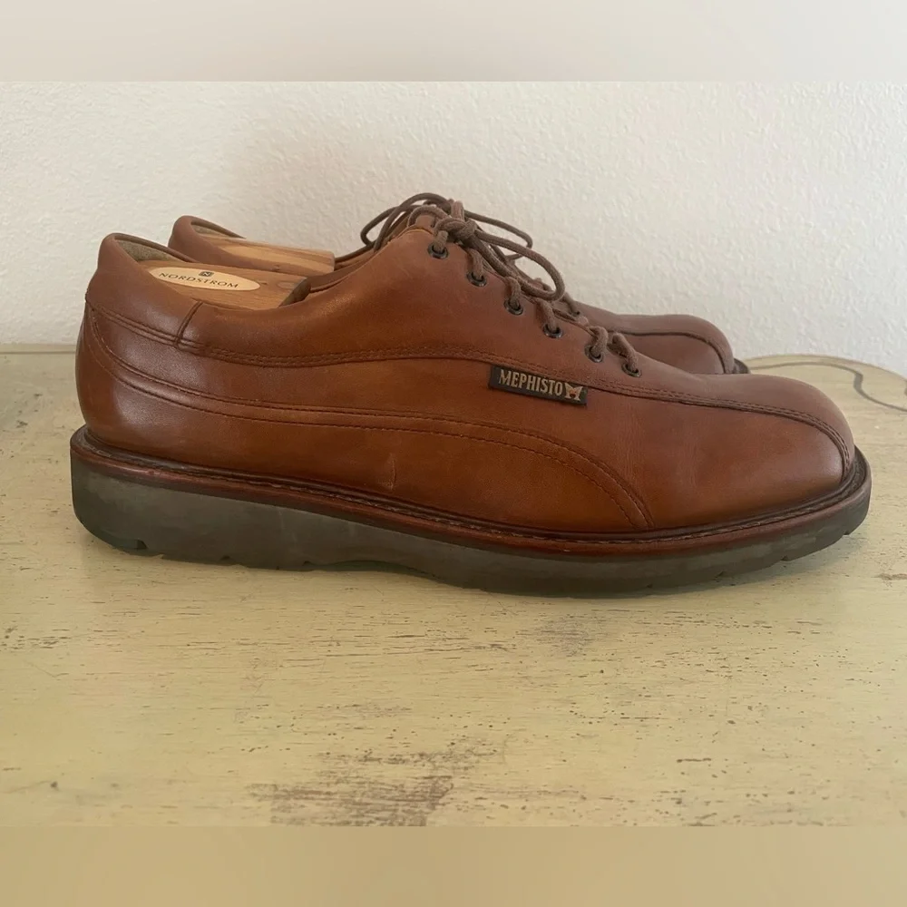 MEPHISTO Made in France Goodyear Welt Bicycle Toe Derby Shoe in Brown Size 9 1/2